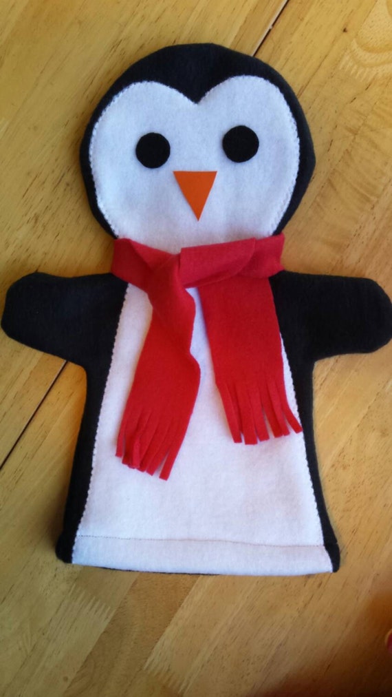 Adorable Penguin Hand Puppet by BagsByWolf on Etsy