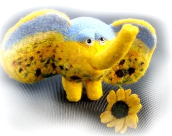 ELEPHANT OOAK - needle-felted toy -gift