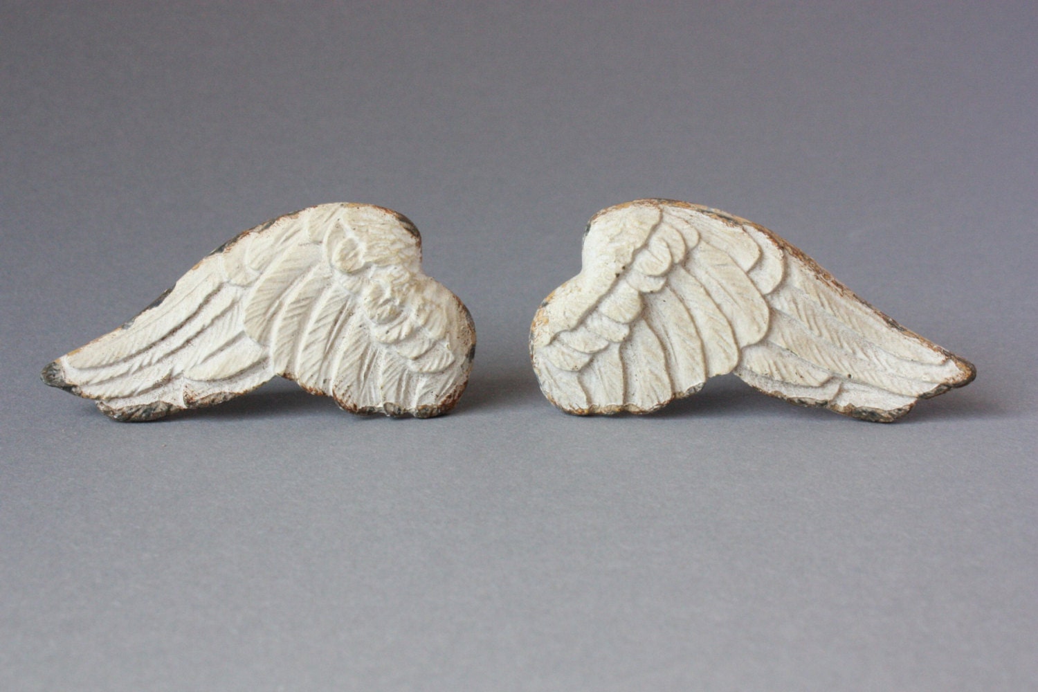4 pairs of door knobs angel wings shabby drawer pulls rustic