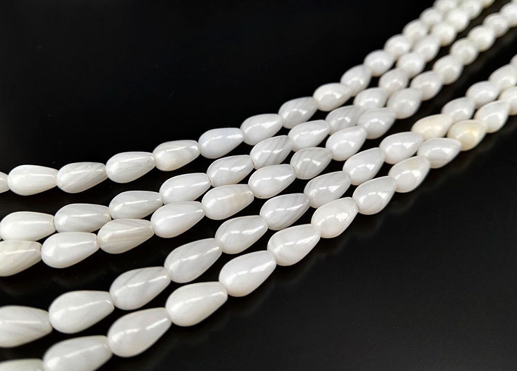 15.5" 6x4mm Natural Mother Of Pearl Teardrop Beads Fresh Water Mop Tear