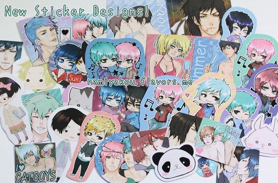 Drop Sticker Manga UPDATED! STICKER Grab Bag! Super cute Manga & Anime art Stickers! Kawaii~
