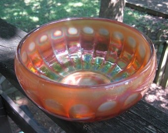 Marigold Carnival Glass Bowl, Irridescent Glassware