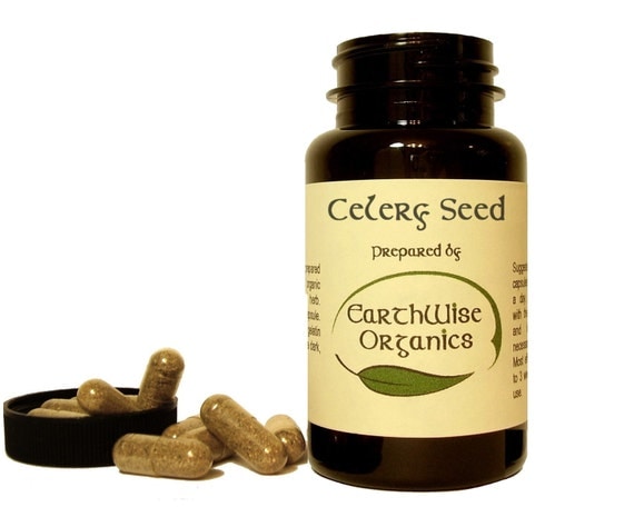 Celery Seed Capsules 500 mg Herbalist Prepared From Certified