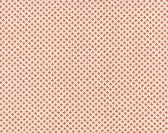 Larkspur Floral Buds Red on Natural - 1/2yd