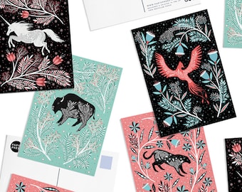 Pack of 8 Papio Press Scandinavian Floral Postcards