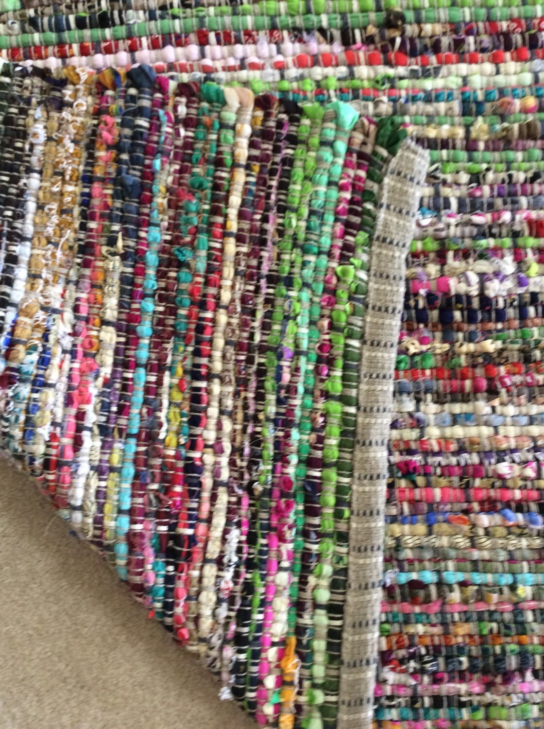 Chindi rag rug handmade rag rug boho rag rug hippie rag