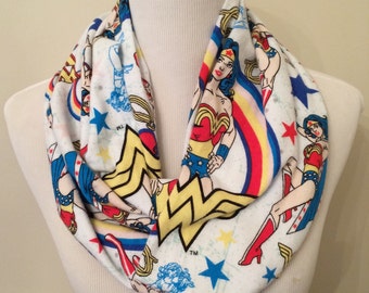 Wonder Woman Infinity Scarf, Flannel Scarf, Superhero, Comics, Comic Book