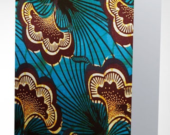 Ethnic Blue & Brown Wax Print Card