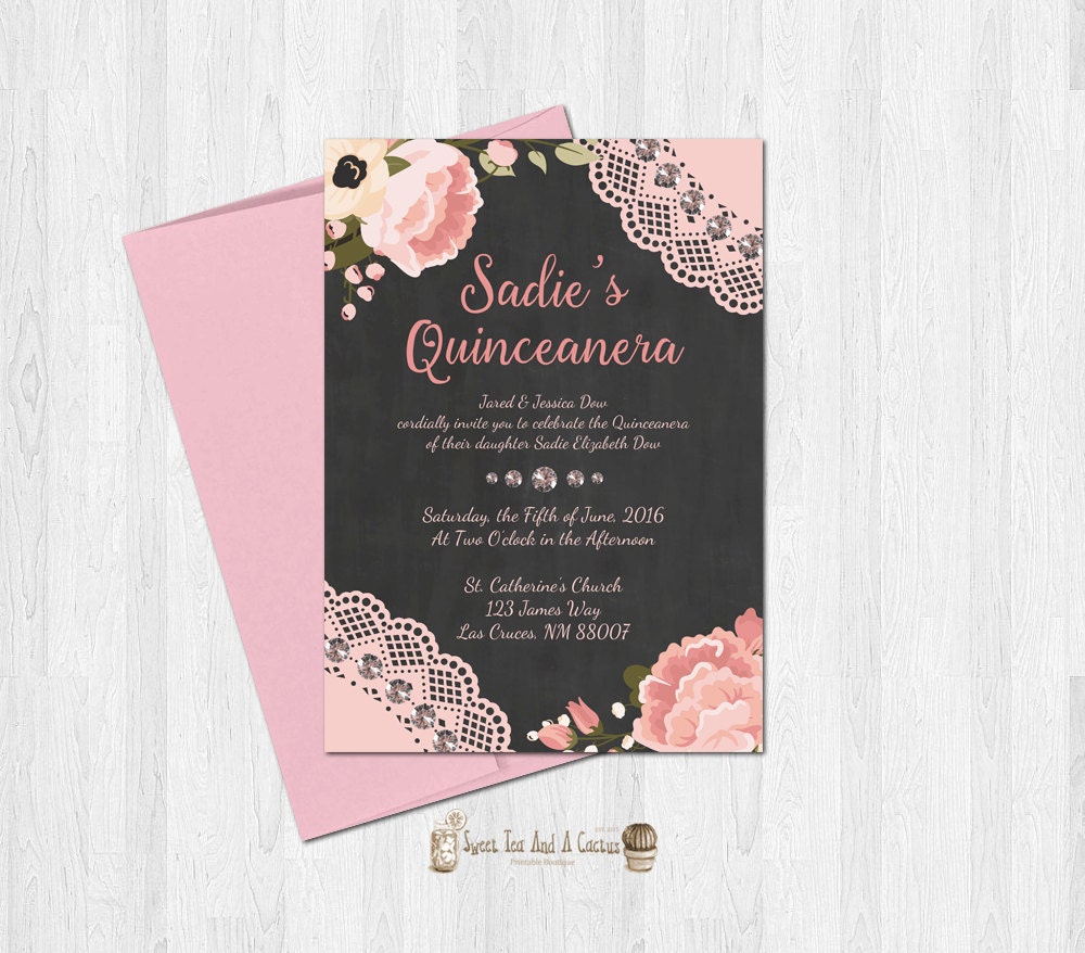 Blush Quinceanera Invitations 6