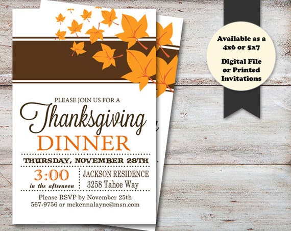 Join Us For A Turkey Dinner Invitations 8