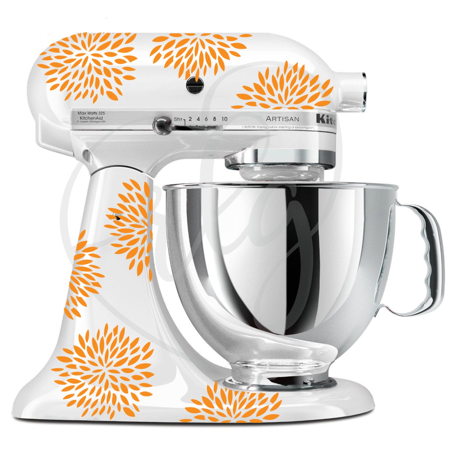 Any color flower mixer decals Kitchenaid stand up mixer