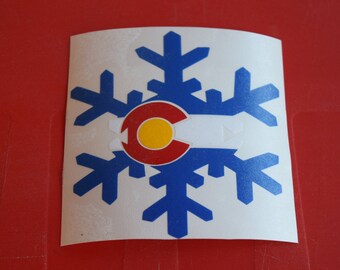 Colorado Decal- Custom Colorado Flag Snowflake, Die-Cast