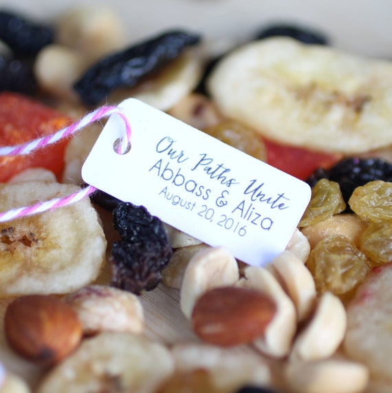 Wedding favor tags for trail mix trail mix favor tags