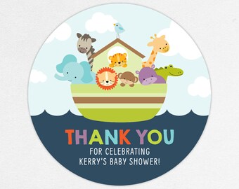 Noahs Ark Favor Tag, Noahs Ark Favor Label, Baby Shower Favor Tag, Baby Shower Favor Label, Noahs Ark Shower, Giraffe, Lion, Elephant, Hippo