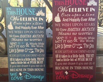 Disney Sign, Disney Inspired Canvas, Disney Fans, Best Disney Themed, Handcrafted Canvas, 4 Sizes, 8 Color Combos, PERSONALIZE OPTION