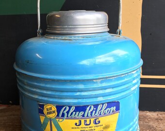 1940's Blue Ribbon Porcelian Lined Cooler Found in original box