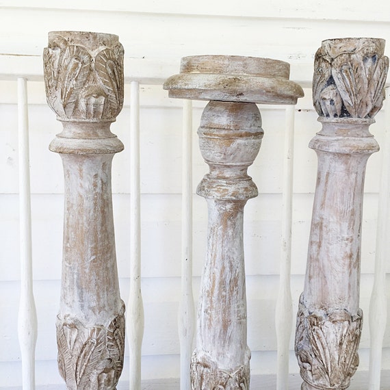 Tall Pillar Candle Holders French Provincial Table Centerpiece