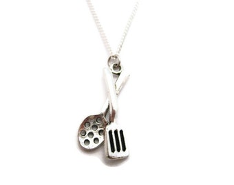 Spatula Necklace Utensils Necklace Spoon Necklace Cooking Necklace Food Jewelry Food Necklace Cooking Jewelry Spatula Jewelry Chef Gift