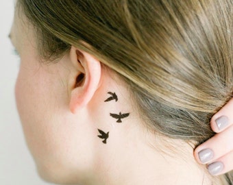 2 Sets Flying Birds Temporary Tattoos- SmashTat