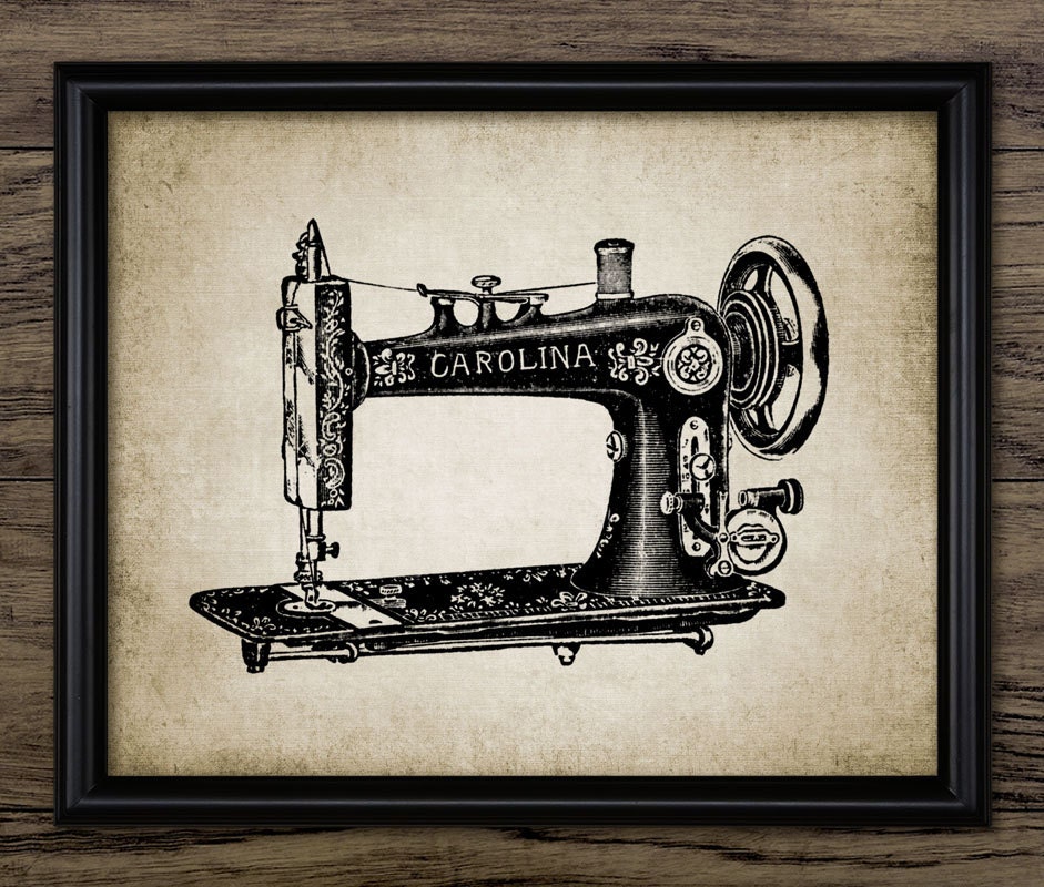 Vintage Sewing Machine Print Printable Sewing Art