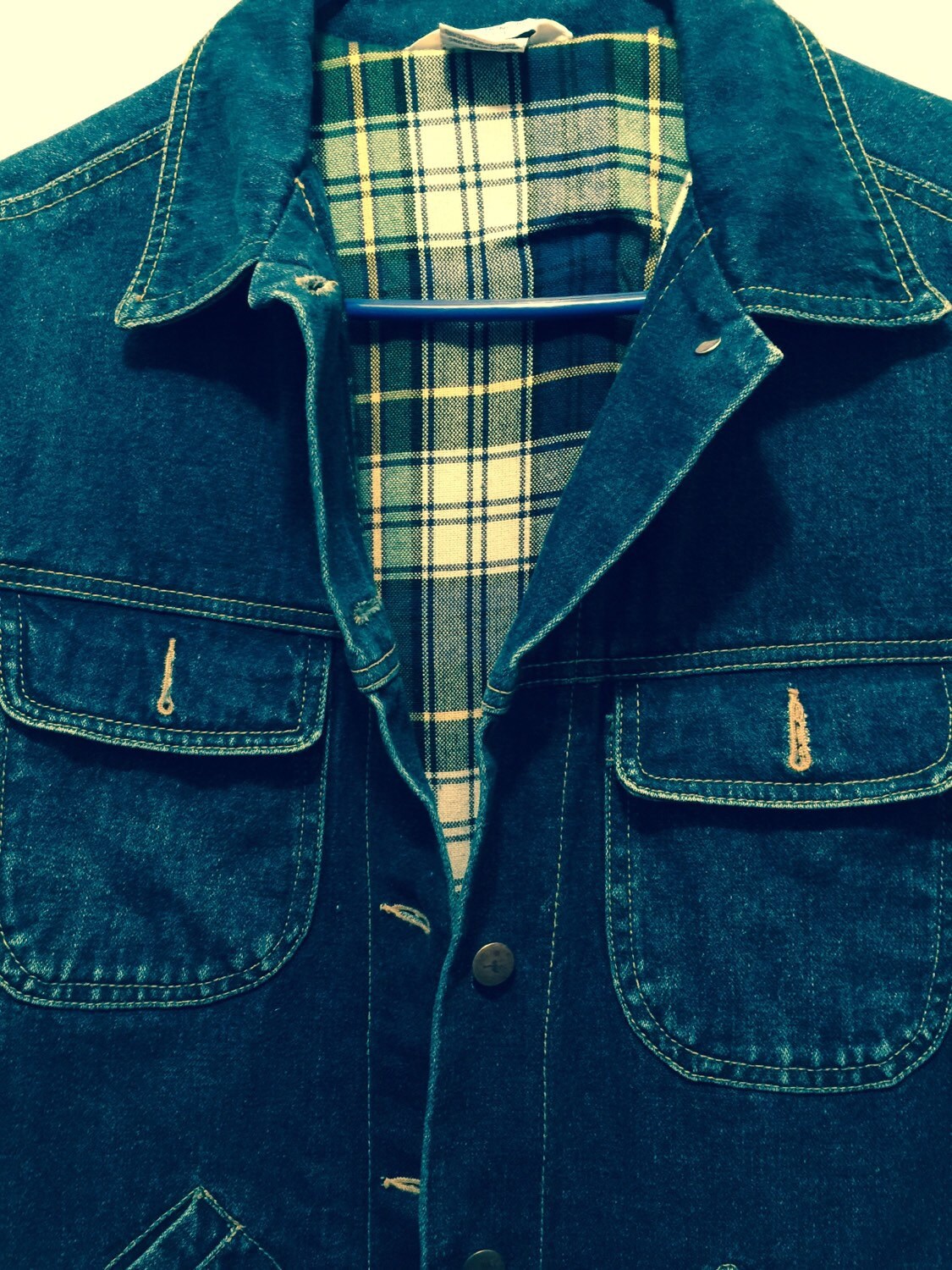 Vintage Denim Jacket Ladies Flannel Lined by