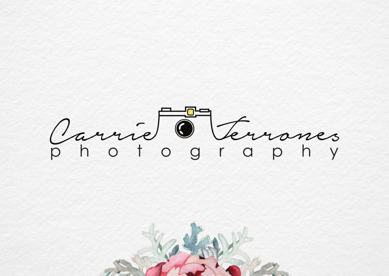 Hand drawn Photography  logo  Premade Photography  Logo  Design