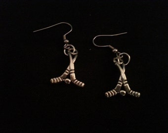 Hockey Sticks Earrings with stainless steel french hooks