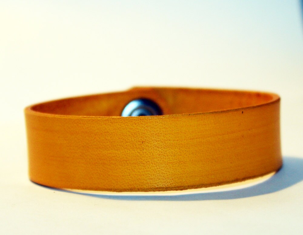 Yellow Leather Cuff Bracelet Nice gift for women Yellow