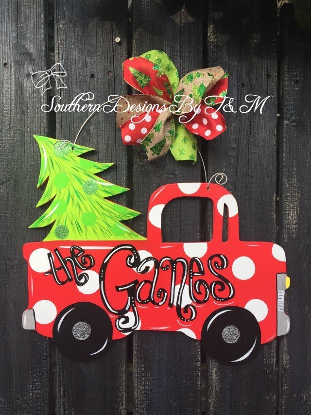 Download Christmas pick'em up Truck door hanger by SouthernDesignsByTM