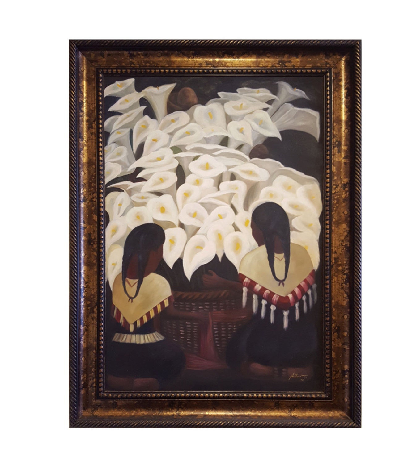 Calla Lily Vendors By Diego Rivera Oil Painting Reproduction