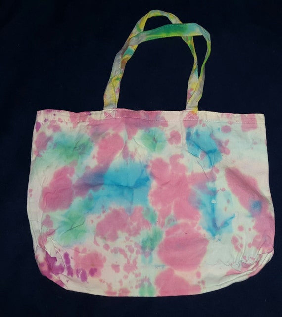 pink tie dye tote bag