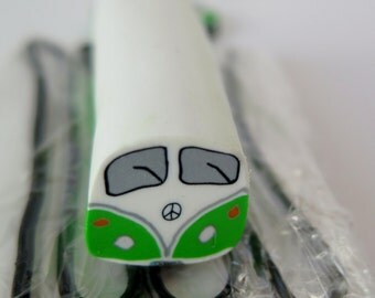 Fresh polymer clay bus /bulli cane green