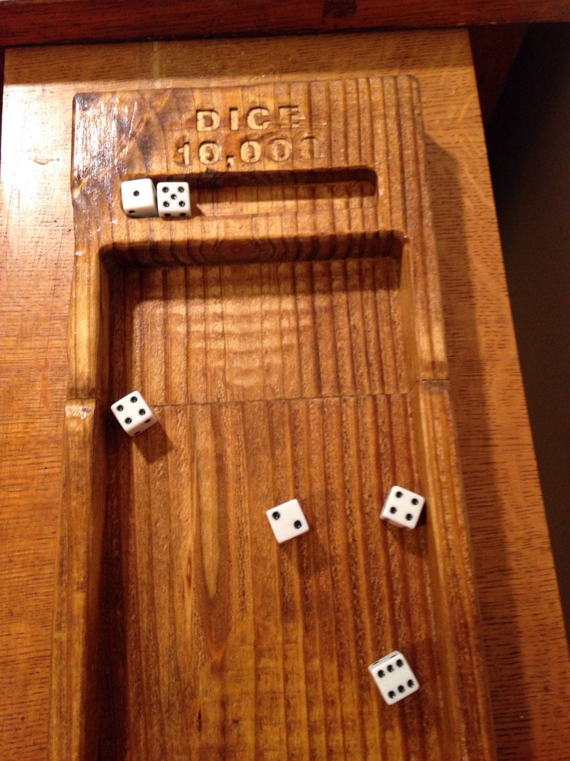 Dice Game Wood Board Farkle Rules Gift for Children Storage