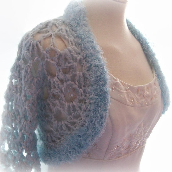 SALE Light Blue Wedding Bridal Shrug Bridesmaid Shrug