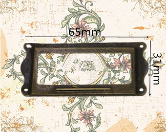 Set of 10 Metal Label Holders, Card Holders, Metal Label Frames with Screws (65MMX31MM)