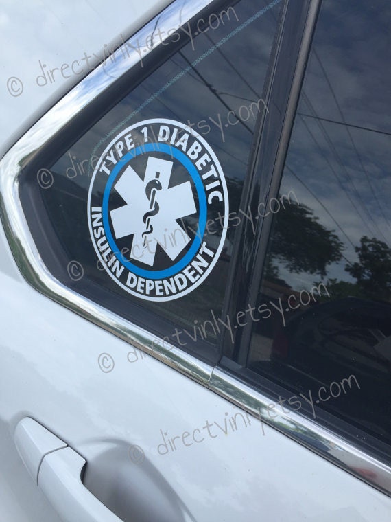 Type 1 Diabetes Medical Alert Vinyl Car Window Decal
