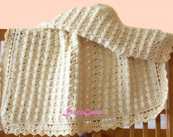 Crochet Baby Blanket pattern, crochet stroller pattern, crochet baby afghan, baby pattern, travel newborn blanket, Instant Download /4015/