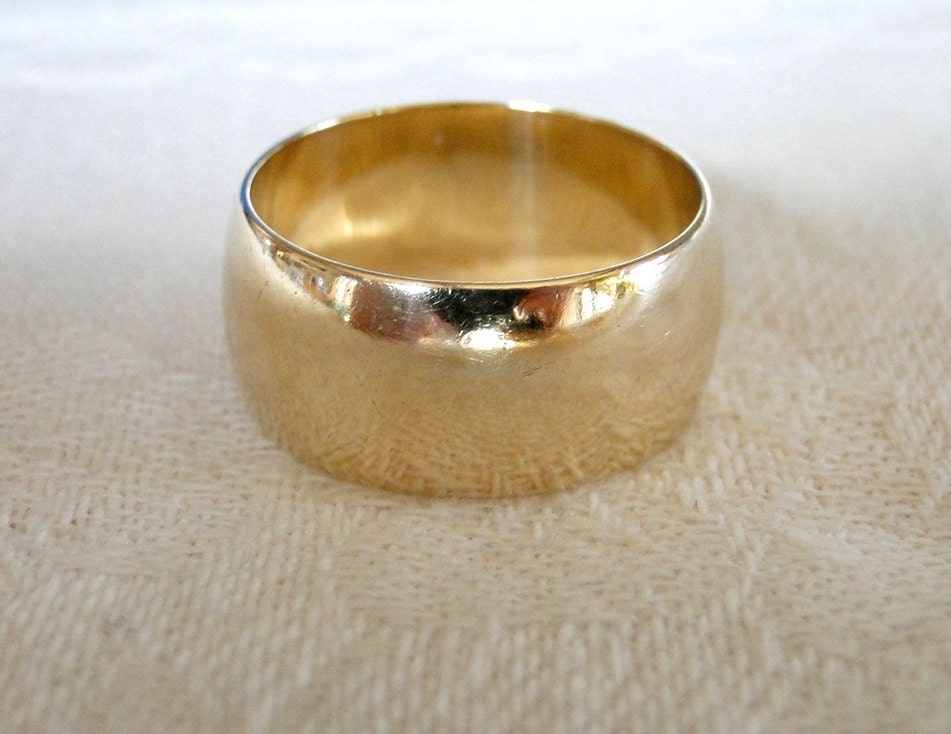 box wedding ring vintage Vintage Wedding Band Man Plain Wide or Ring Extra 14K for Gold