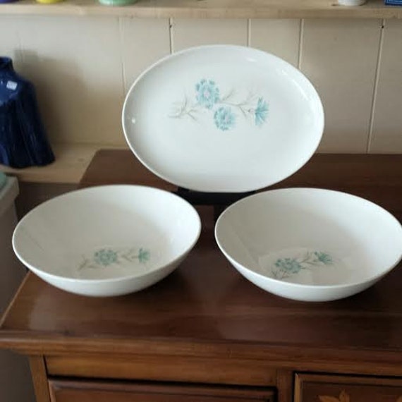 Vintage Mid Century Ceramic Serving BowlsPlatter by FrugalFortune
