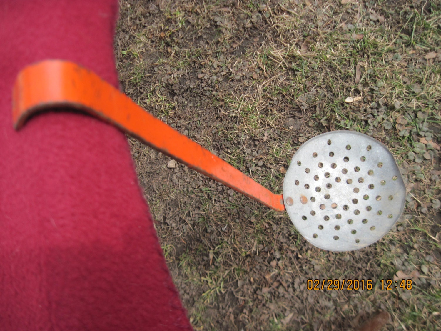 Vintage Steel Ice Fishing Skimmer/ Scoop