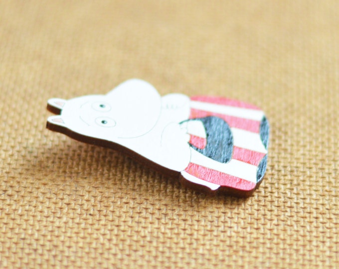 Moomin Mum // Wooden brooch is covered with ECO paint // Laser Cut // 2017 Best Trends // Fresh Gifts
