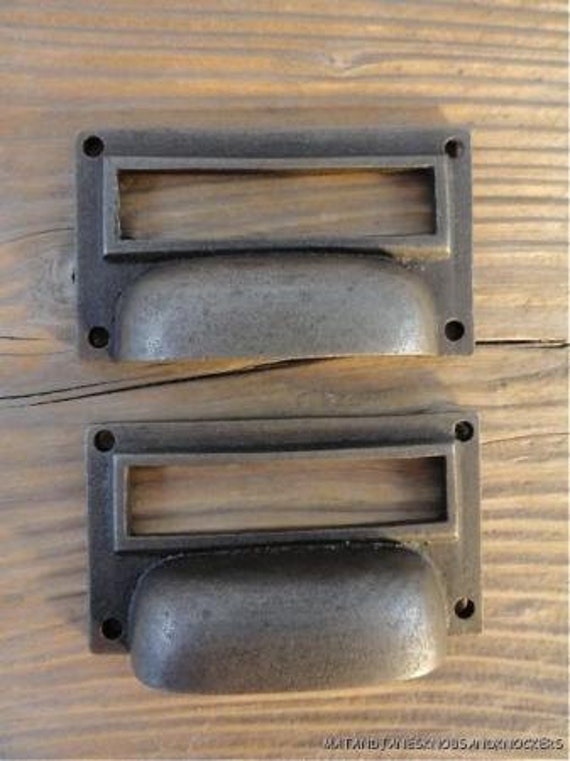 A pair antique style industrial drawer handles cast