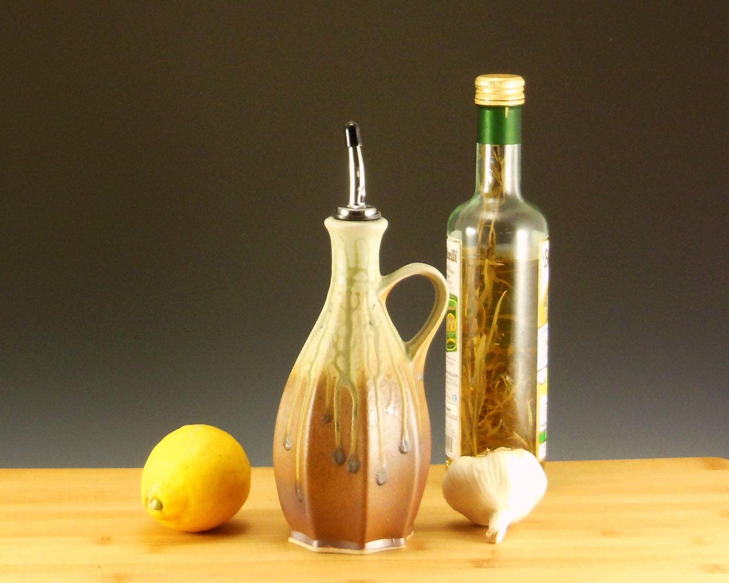 Cruet Olive Oil Cruet Vinegar Cruet Green Ceramic Cruet