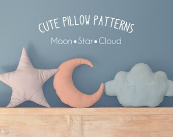 Moon - Star - Cloud Pillow Sewing Pattern // Make your own // Toy Pattern // Easy Sewing Pattern // Instant Download // PDF // Solipandi
