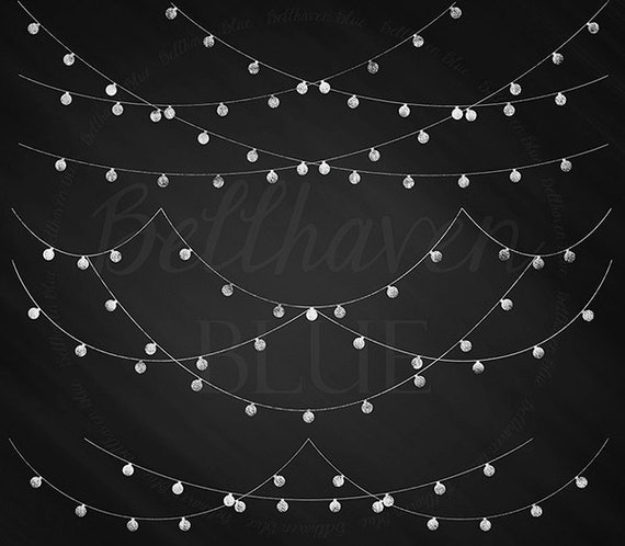 Chalkboard String Light Garland Clipart from BellhavenBlue on Etsy Studio