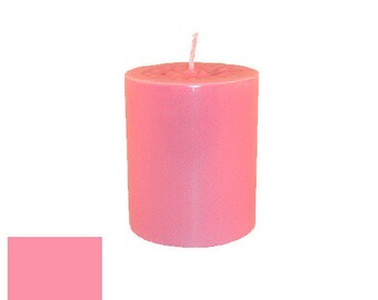 3 x 3.5 Pink Classic Hand-poured Unscented Pillar Candles Solid Color
