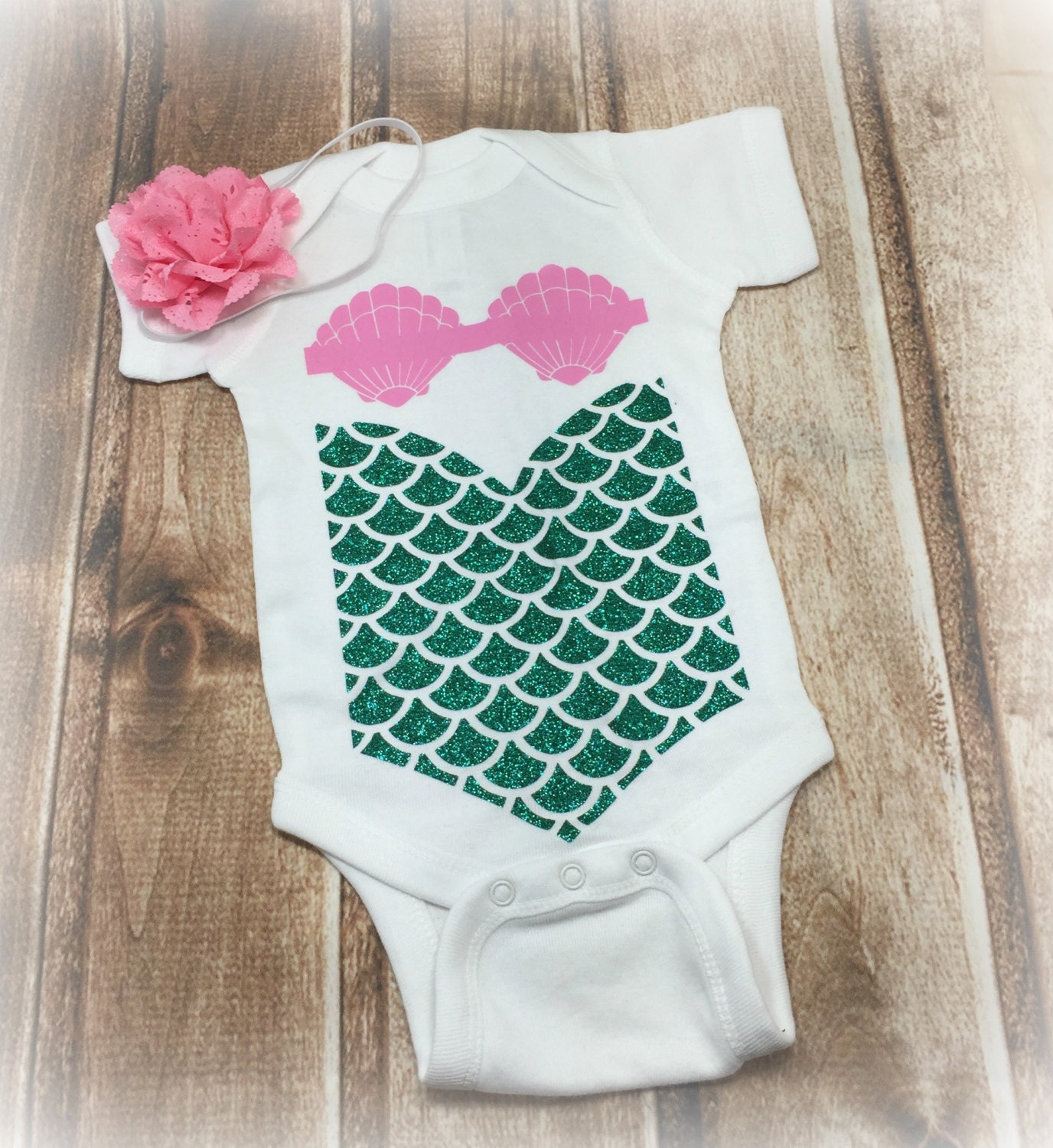 Newborn Mermaid Onesie Baby Mermaid Take Home Outfit Baby