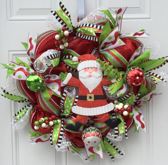 Santa Claus Christmas Wreath Santa Claus by WelcomeHomeCreative