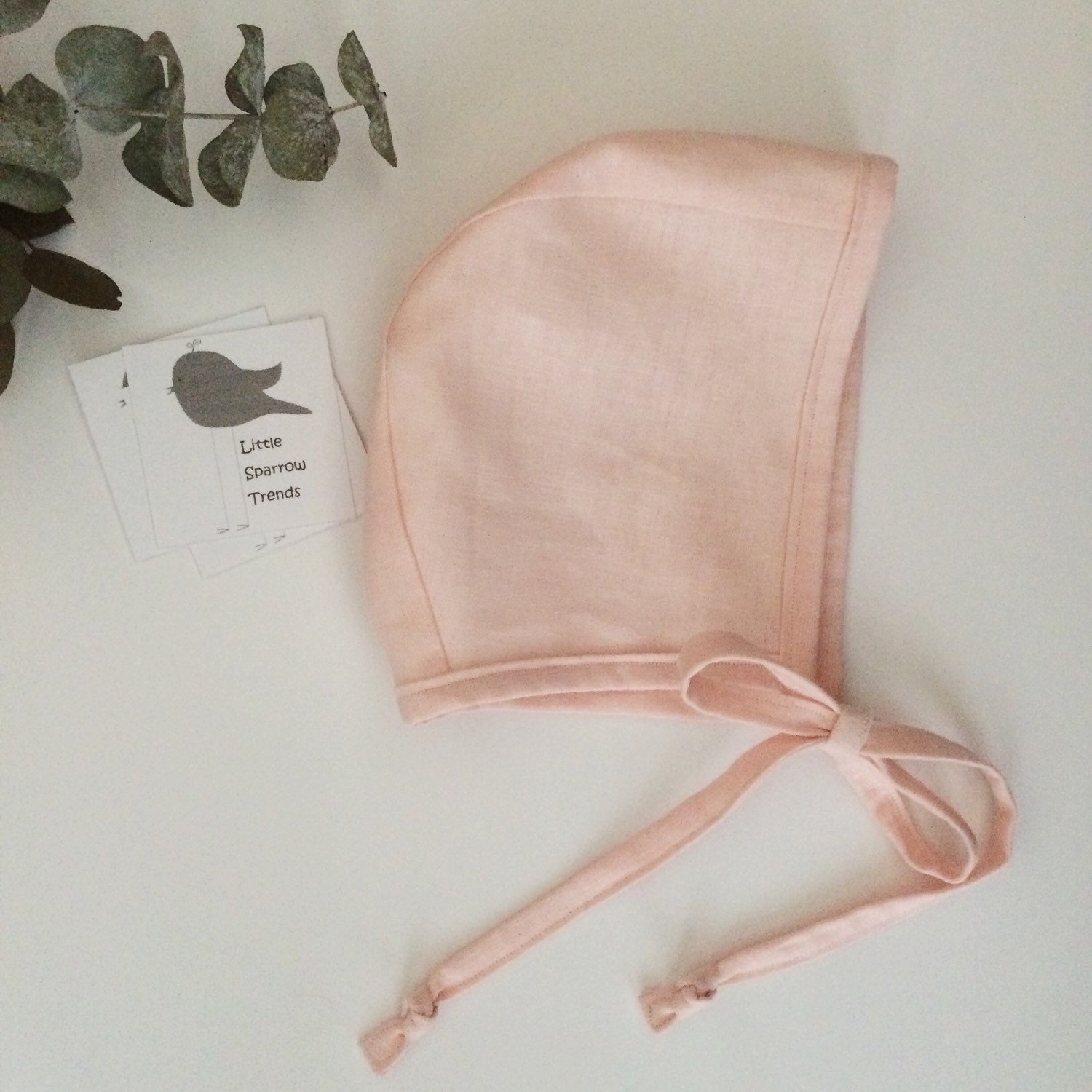 Linen in Blush Vintage Style Baby Girl Hat/ Photo