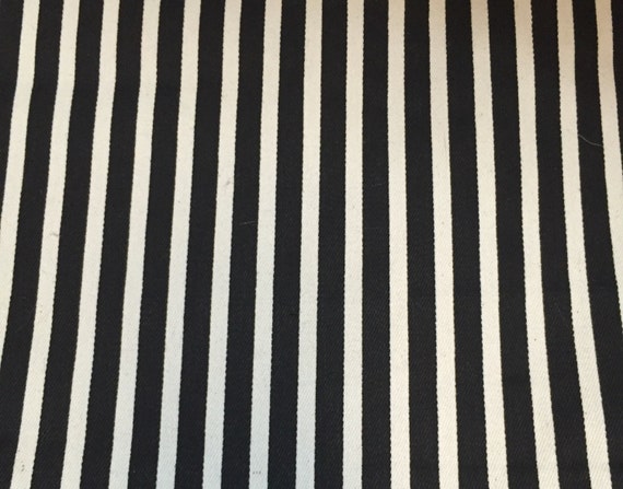 Black and White Stripe Upholstery Fabric by the Yard